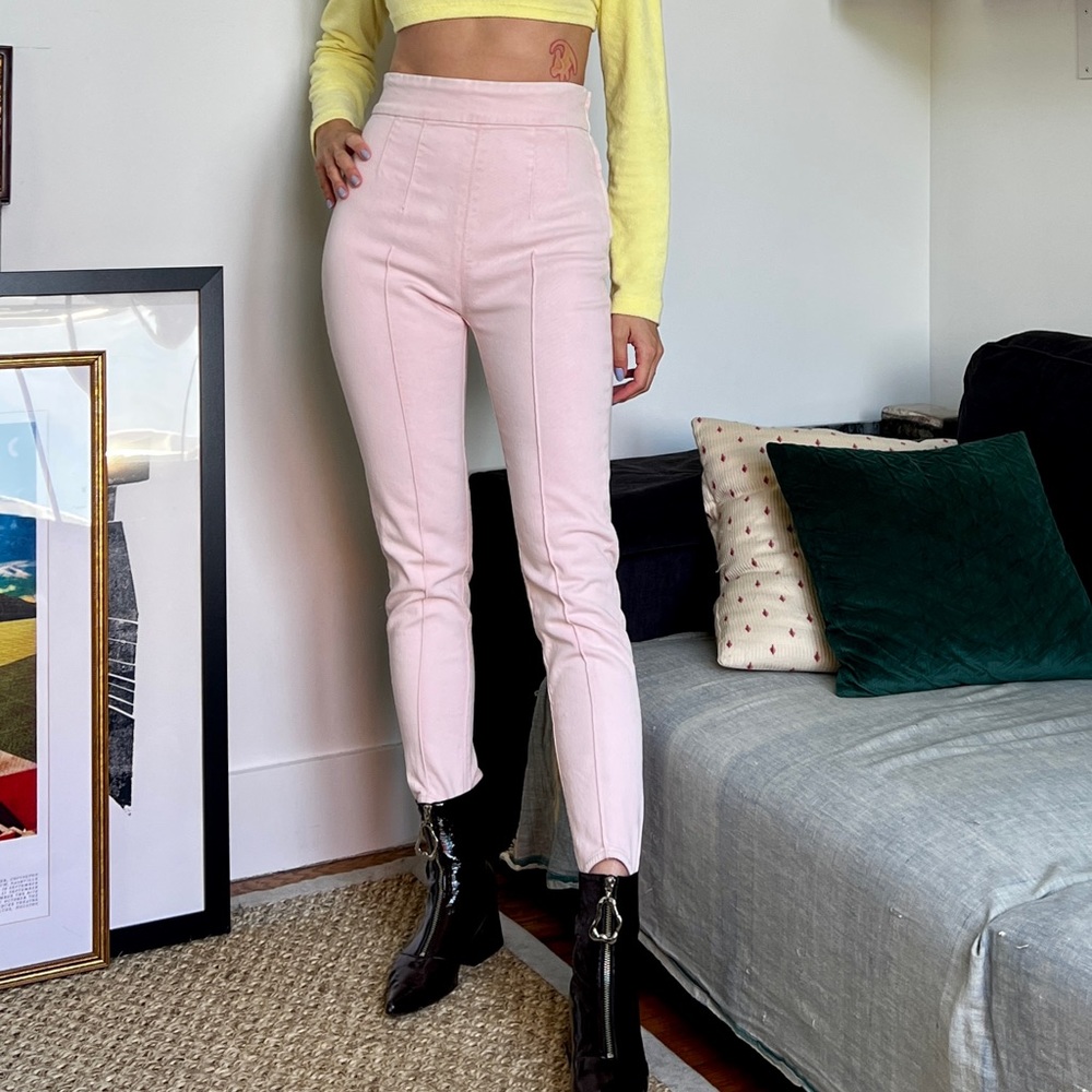 Pink Stirrup Denim Pants, 36FR, US4, Isabel Marant NWOT